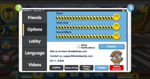 Airside Andy delete account