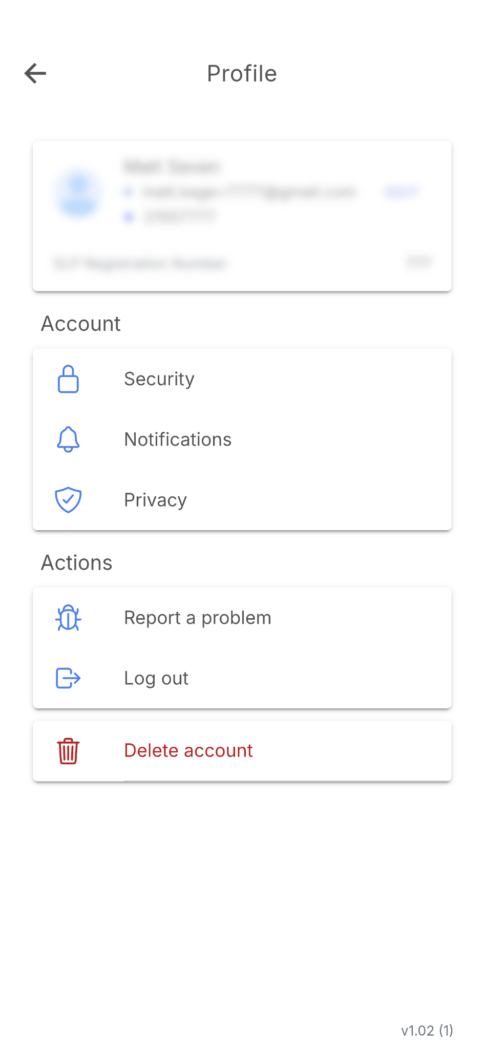 Clinic selection screen